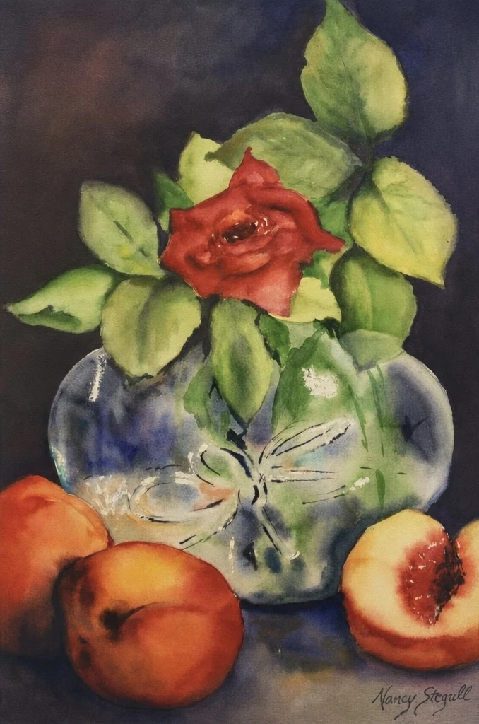 A Rose and Ripe Peaches