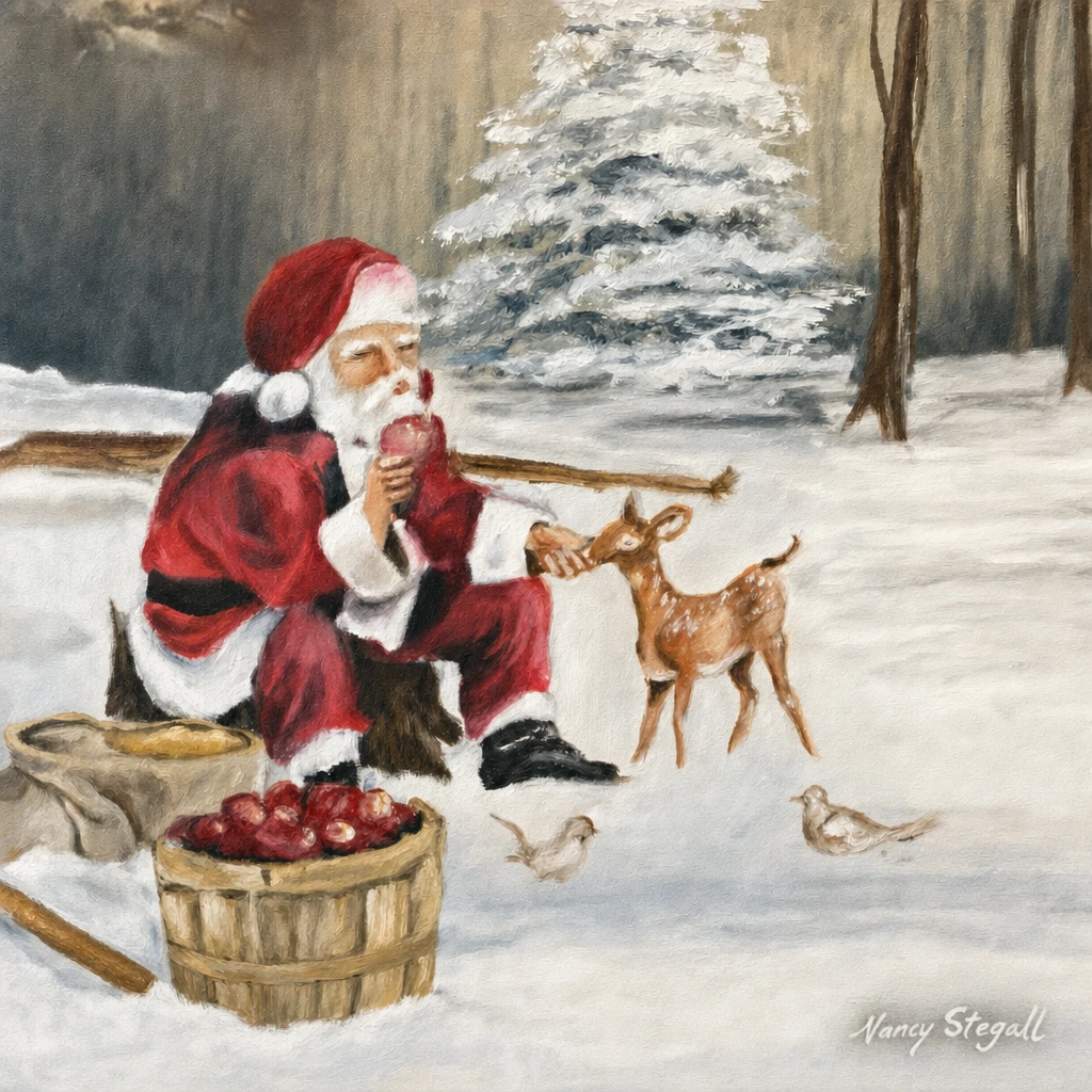 Santa and the Fawn